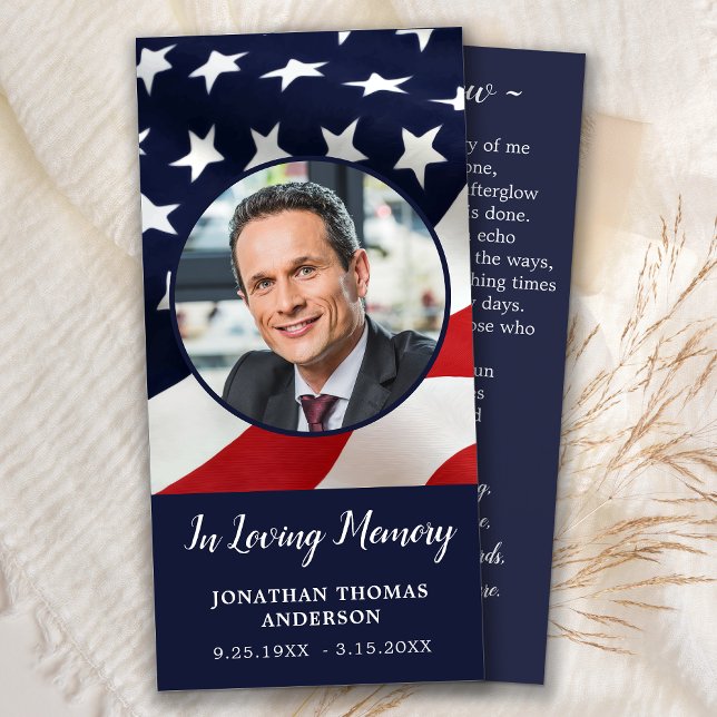 American Flag Memorial Prayer Card Bookmark Photo (Creator Uploaded)