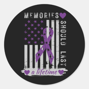 American Flag Memories Heimer’s Awareness Classic Round Sticker