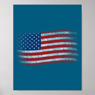 American flag men women independence day 4th july poster