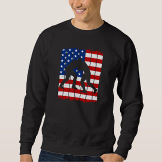American Flag Men Wrestling Sweatshirt