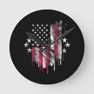 American Flag Mens USA Toddler American Flag 4th o Round Clock