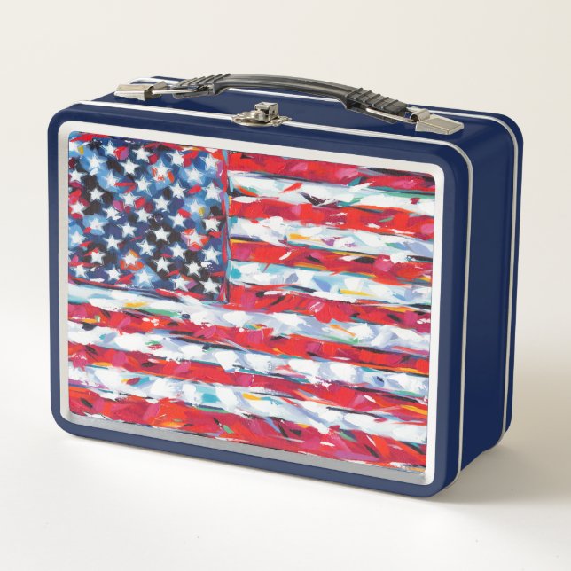 American Flag Metal Lunch Box (Front)