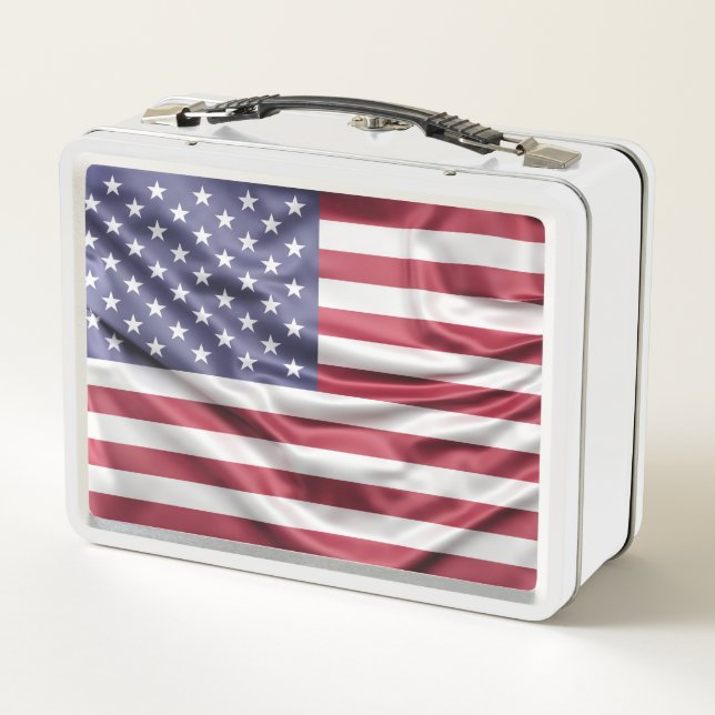 American Flag Metal Lunch Box (Back)