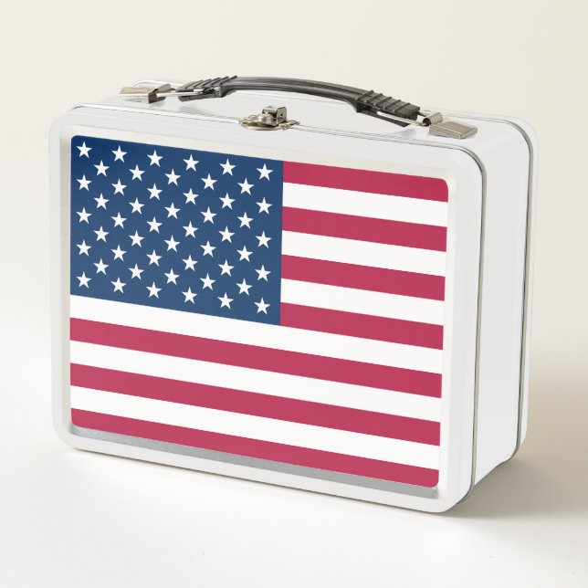 American flag metal lunch box (Front)