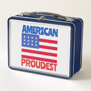 American Flag  Metal Lunch Box