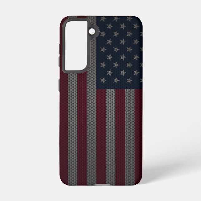 American Flag Metallic Mesh Samsung Galaxy S21 Case (Back)