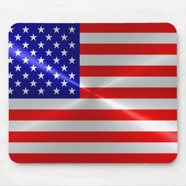 American Flag Metallic Metal Mouse Pad (Front)