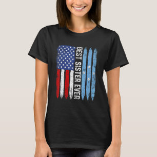 American Flag Micronesia Flag Best Sister Ever Fam T-Shirt