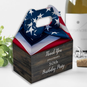 American Flag Military Birthday Party Patriotic Favour Box