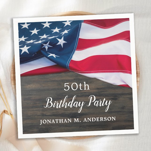 American Flag Military Birthday Party Patriotic  Napkin (Creator Uploaded)
