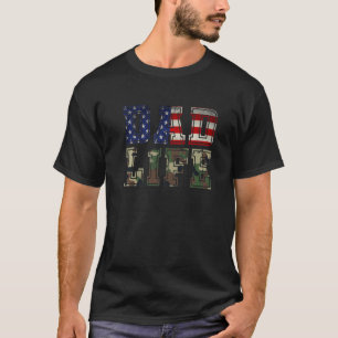 American Flag Military Dad Life Cammo T-Shirt