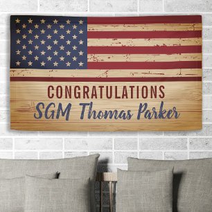 American Flag Military Retirement Party Banner