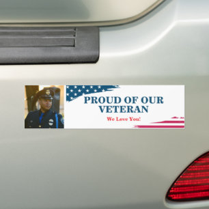 American Flag Military Veteran Bumper Sticker