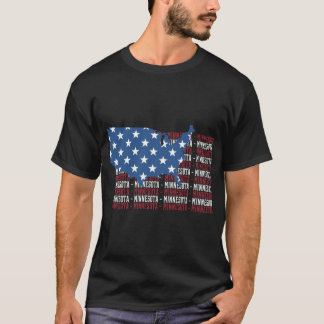 American FLAG MINNESOTA city Patriotic Gift Oversi T-Shirt