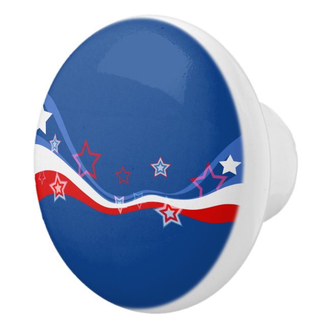 American flag modern patriotic design ceramic knob (Right)
