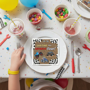 American Flag Monster Truck Seventh Birthday  Napkin
