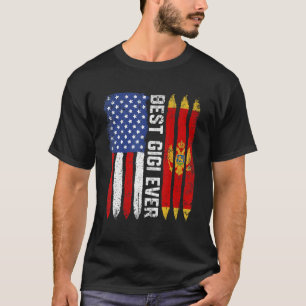American Flag Montenegro Flag Best Gigi Ever Famil T-Shirt