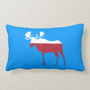 American Flag Moose Pillow