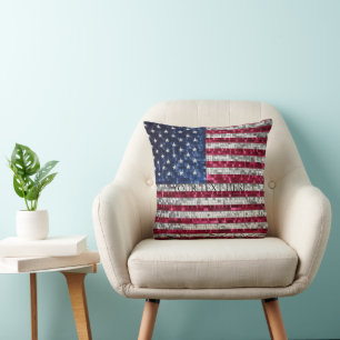 American Flag Mosaic  Cushion