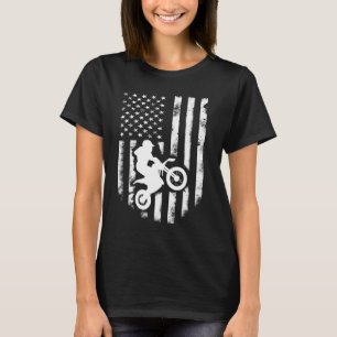 American Flag Motorcross Braap Dirt Bike Off Road T-Shirt