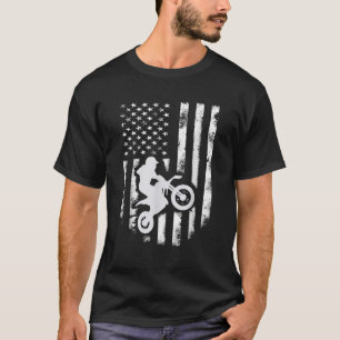 American Flag Motorcross Braap Dirt Bike Off Road T-Shirt