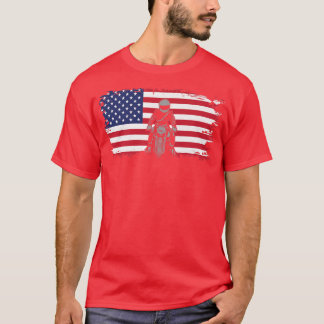 American Flag Motorcycle Apparel - Biker Motorcycl T-Shirt