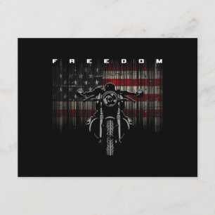 American Flag Motorcycle Freedom Enclosure Card