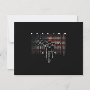 American Flag Motorcycle Freedom RSVP Card