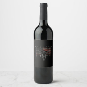 American Flag Motorcycle Freedom Wine Label