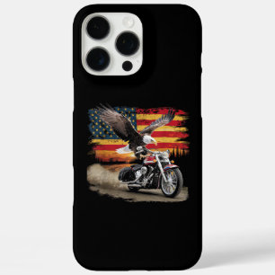 American Flag Motorcycle Tshirt USA Flag Biker Ret iPhone 16 Pro Max Case