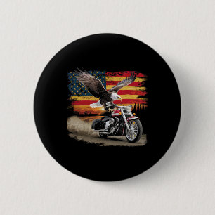 American Flag Motorcycle Usa Flag Biker Retro 6 Cm Round Badge