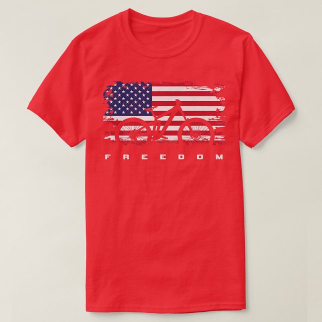 American Flag MTB Mountain Bike Apparel - Mountain T-Shirt (Design Front)