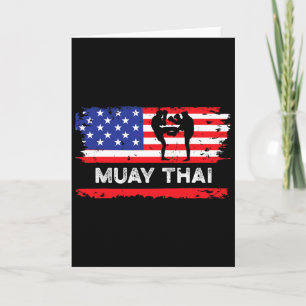 American Flag Muay Thai Gift Thailand Martial Arts Card