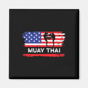 American Flag Muay Thai Gift Thailand Martial Arts Magnet