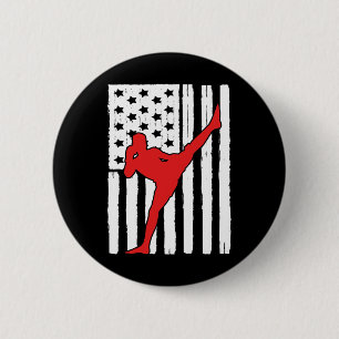 American Flag Muay Thai Theme Graphic Design Kickb 6 Cm Round Badge