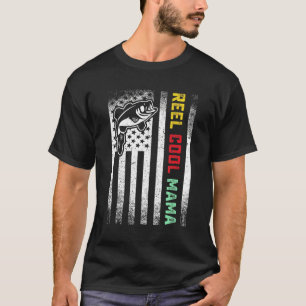 American Flag Mum Bass Fishing Unique Cute Fisher T-Shirt