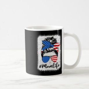 American Flag Mum Life Bleached Mother's 4th Of Ju Coffee Mug