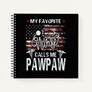 American Flag My Favourite Nurse Calls Me Pawpaw F Notebook