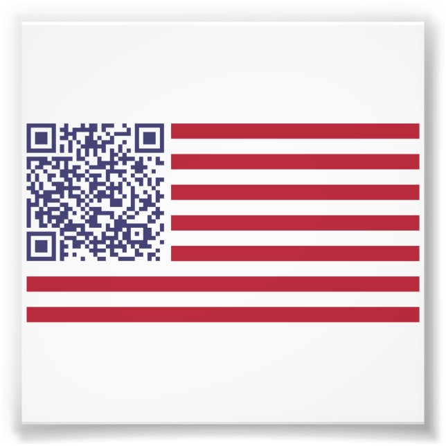 American Flag National Anthem QR Code Photo Print (Front)