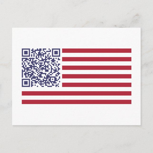 American Flag National Anthem QR Code Postcard (Front)