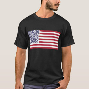 American Flag National Anthem QR Code T-Shirt