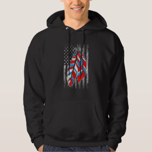 American Flag  Native Feather Pride Month Indigeno Hoodie