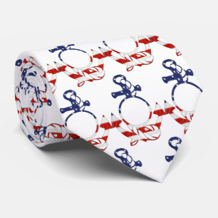 American Flag Nautical Anchor Neck Tie