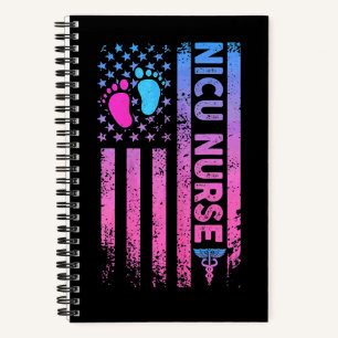 American Flag Neonatal Nursing Student Patriotic N Notebook