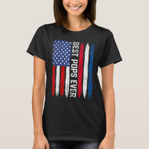 American Flag Netherlands Flag Best Pops Ever Fami T-Shirt