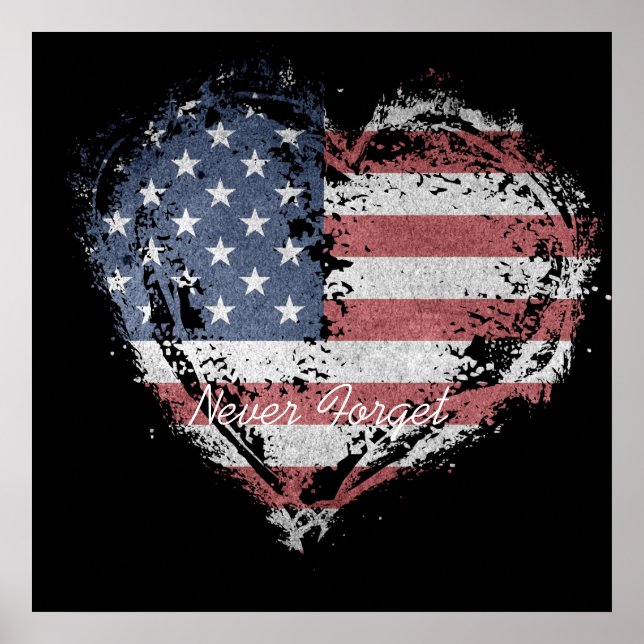 American Flag Never Forget Poster (Front)
