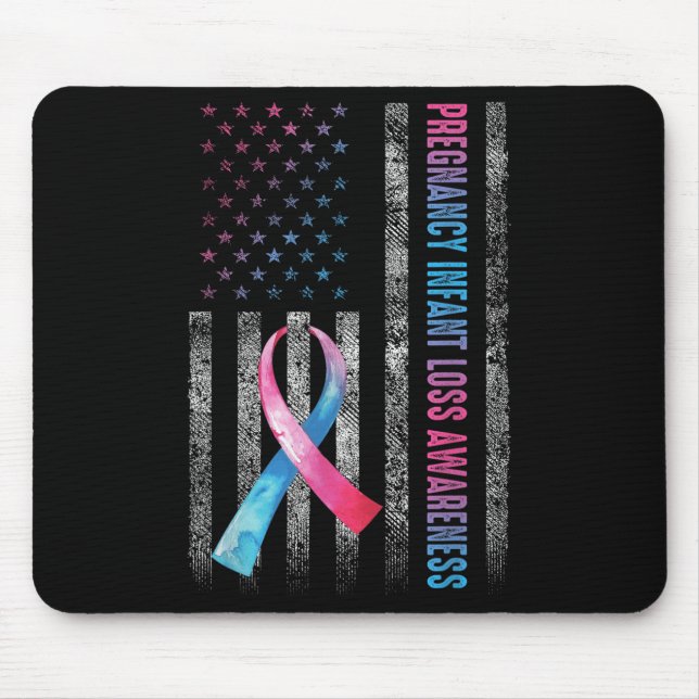American Flag Nk &amp; Blue Pregnancy Infant Loss  Mouse Pad (Front)