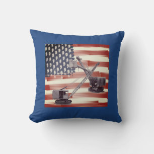 American Flag Northwest Crane Operator and Shovel Cushion