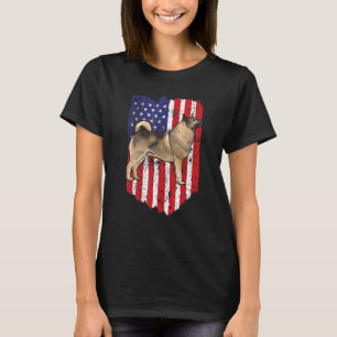 American Flag Norwegian Elkhound 4th Of July Usa T-Shirt