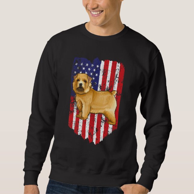 American Flag Norwich Terrier 4th Of July Usa Sweatshirt (Front)